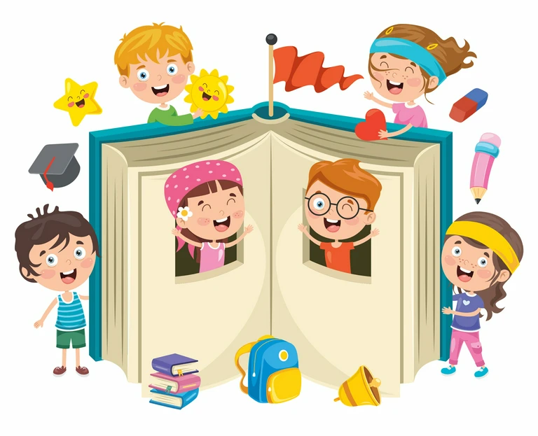 rysunek dzieci w książce